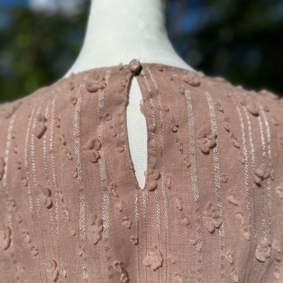 A. Calin by Flying Tomato Long Sleeve Textured Peplum Blouse Size Large - Picture 5 of 6